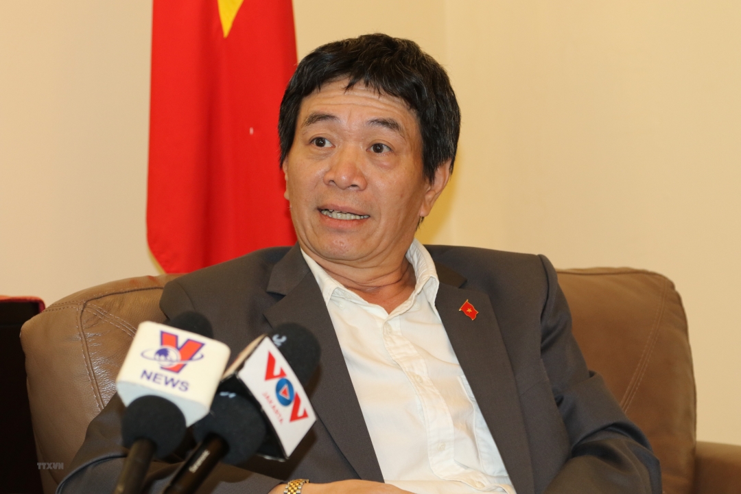 Đại sứ-Trưởng Phái đoàn đại diện thường trực Việt Nam tại ASEAN Nguyễn Hải Bằng. (Ảnh: Hữu Chiến/TTXVN)