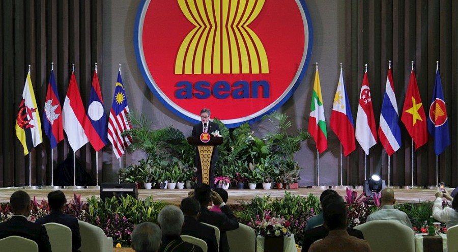 Tổng Thư ký Dato Lim Jock Hoi phát biểu tại Lễ kỷ niệm 55 năm ngày thành lập ASEAN. (Ảnh: Aseanvietnam.vn)