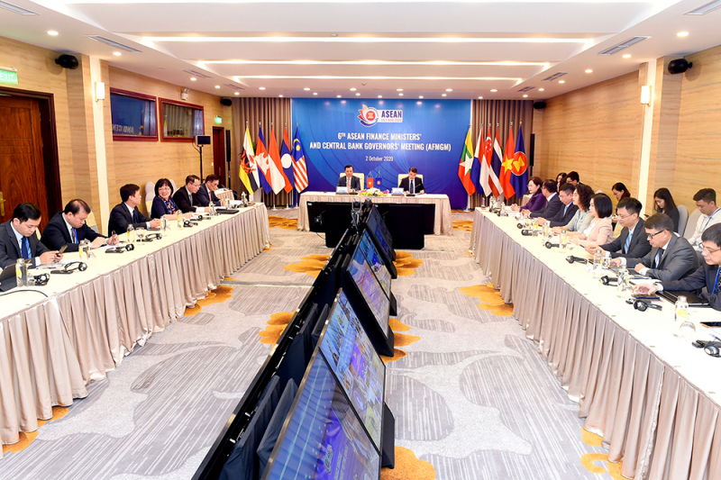 Hội nghị Bộ trưởng Tài chính và Thống đốc Ngân hàng Trung ương khu vực ASEAN lần thứ 6 diễn ra năm 2020 theo hình thức trực tuyến. (Ảnh: Aseanvietnam.vn)