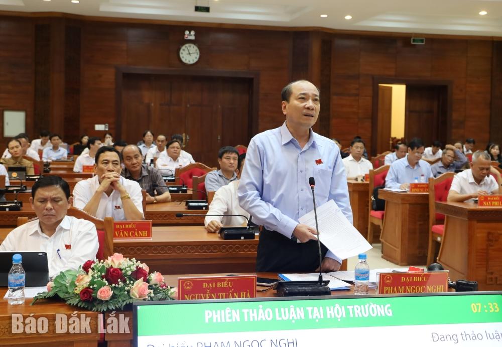 Chủ tịch UBND tỉnh Phạm Ngọc Nghị phát biểu tại kỳ họp.