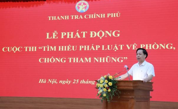 Phó Tổng Thanh tra Chính phủ Trần Ngọc Liêm, Trưởng ban Tổ chức phát biểu tại lễ phát động.