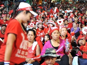 Những người "áo đỏ" biểu tình tại trung tâm Bangkok trước đó.