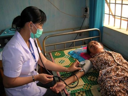 Kiểm tra huyết áp cho người bệnh tại Bệnh viện Đa khoa TP. Buôn Ma Thuột, Dak Lak