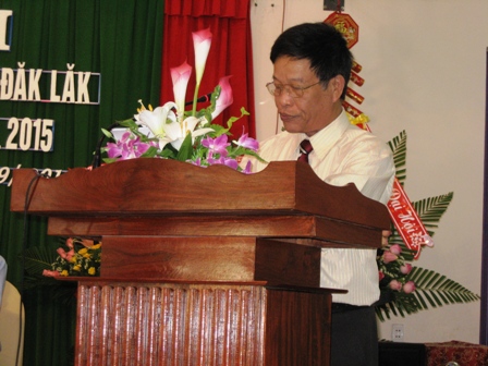 Đồng chí Phạm Đức Tùy, Phó Bí thư Tỉnh ủy phát biểu tại Đại hội.