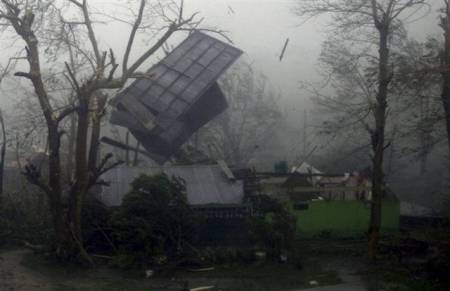 Siêu bão Megi khi tràn qua Philippines. (Ảnh MSNBC)