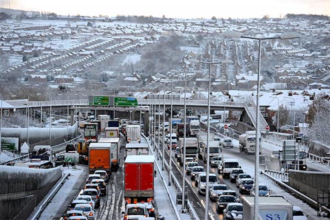 Giao thông tắc nghẽn trên quốc lộ A1 ở Newcastle