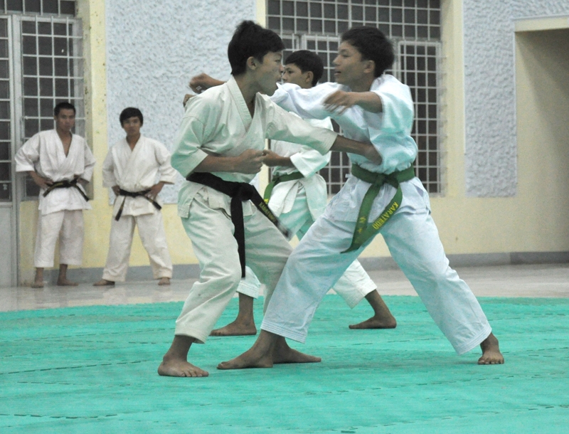 Nội dung thi biểu diễn Karatedo đã được tổ chức ngay sau lễ khai mạc