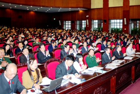 Bế mạc Kỳ họp thứ 9, Quốc hội khóa XII khép lại một nhiệm kỳ Quốc hội nhiều dư âm và ấn tượng tốt đẹp. (Ảnh: T.L)