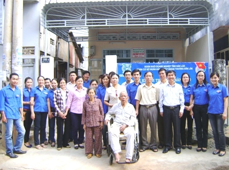 Căn nhà của gia đình ông Nguyễn Văn Chốt do Đoàn cơ sở Ngân hàng TMCP Ngoại thương Dak Lak hỗ trợ xây tặng