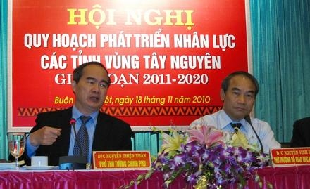 Phó Thủ tướng Nguyễn Thiện Nhân tại Hội nghị  quy hoạch phát triển nhân lực vùng Tây Nguyên 