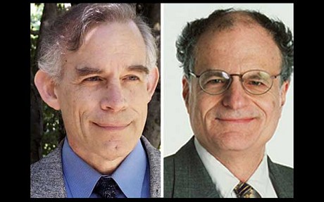 Hai nhà nghiên cứu Mỹ Thomas Sargent và Christopher Sims đã giành được giải thưởng Nobel Kinh tế cho những nghiên cứu về kinh tế vĩ mô. Ảnh: Telegraph