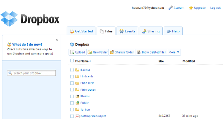 Giao diện đơn giản và giống như một thư mục trên máy tính là một lợi thế lớn của Dropbox.