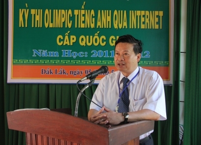 Ông Nguyễn Ngọc Quang, Phó Giám đốc Sở GD-ĐT phát biểu khai mạc Kỳ thi
