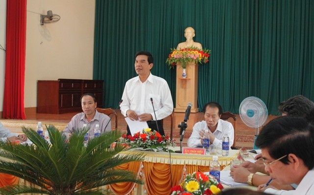 Phó Bí thư Thường trực Tỉnh ủy Hoàn Trọng Hải phát biểu kết luận buổi làm việc