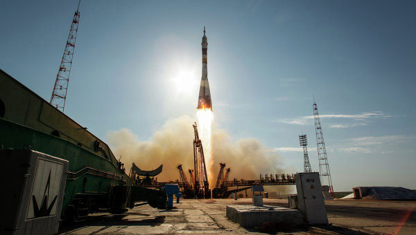 Tàu Soyuz được phóng lên tại sân bay vũ trụ Baikonur ở Kazakhstan hôm 15-7. Ảnh: Internet