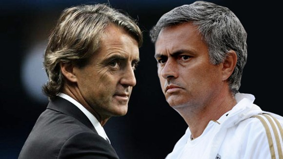 Mancini (trái) sẵn sàng thách thức người đặc biệt Mourinho