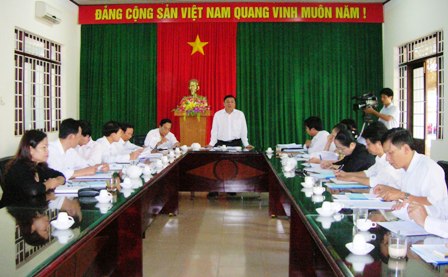 Trưởng Ban Văn hóa - Xã hội Võ Quang Tuyên phát biểu kết luận tại cuộc họp.