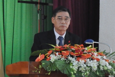 Phó Bí thư Tỉnh ủy Cao Đức Khiêm phát biểu tại Đại hội