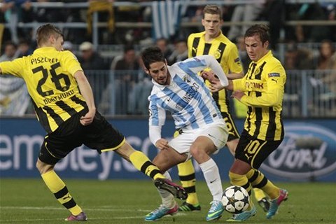 Malaga và Dortmund đã cống hiến cho khán giả một trận cầu tấn công đẹp mắt