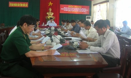 Các đại biểu tham dự hội nghị trực tuyến tại điểm cầu Dak Lak