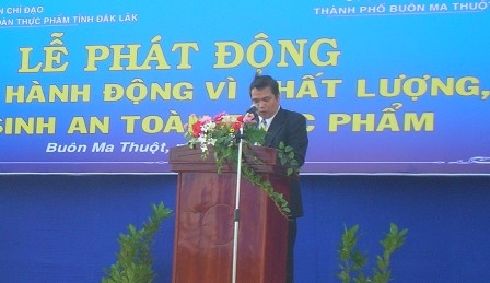 Phó Giám đốc Sở Y tế Nguyễn Trung Thành phát biểu tại Lễ phát động.