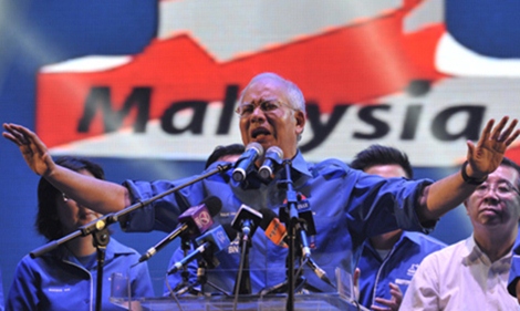 Thủ tướng Najib Razak trong cuộc vận động bầu cử của mình