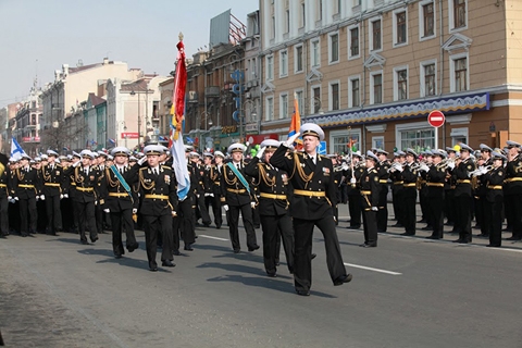 Diễu hành ở thành phố Vladivostok