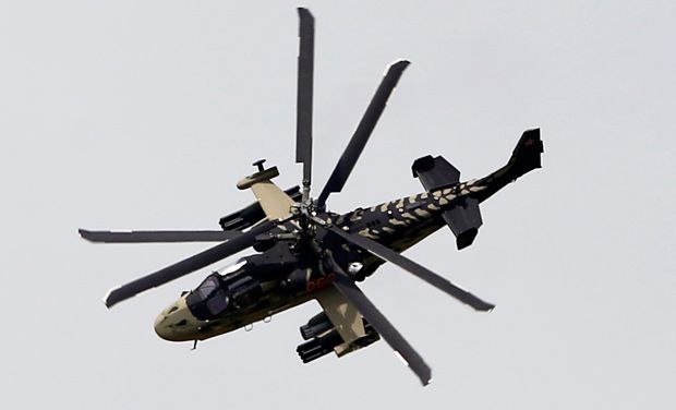 A Kamov Ka 52 Alligator helicopter