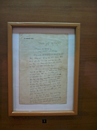 Bức thư của Đại tướng Võ Nguyên Giáp được trưng bày tại Bảo tàng Dak Lak