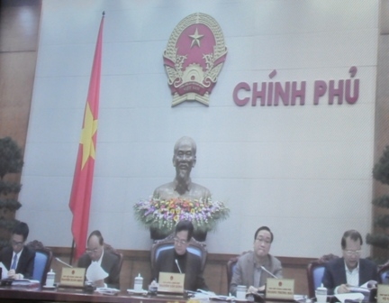 Thủ tướng Chính phủ Nguyễn Tấn Dũng cùng các Phó Thủ tướng điều hành Hội nghị