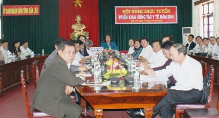 Các đại biểu tham dự Hội nghị tại điểm cầu Dak Lak.