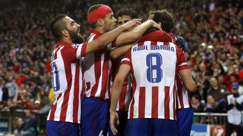 Niềm vui của các cầu thủ Atletico Madrid