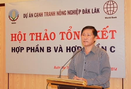 Ông Nguyễn Quang Thụ, Phó Giám đốc Dự án ACP Dak Lak phát biểu tại buổi tổng kết