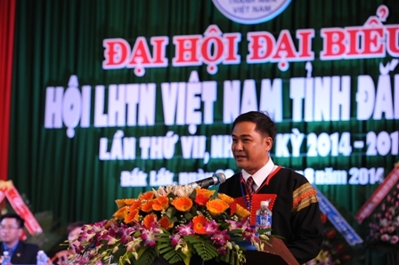 Phó Bí thư Tỉnh Đoàn, Chủ tịch Hội LHTNVN tỉnh Y Nhuân BJă khai mạc Đại hội 