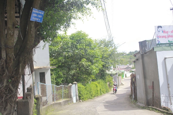 Đoạn đường phụ nữ tự quản ở tổ dân phố 10, phường Ea Tam luôn sạch, đẹp.