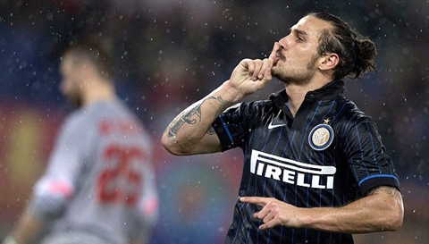 Nỗ lực của Osvaldo không đủ để giúp Inter có ít nhất 1 điểm