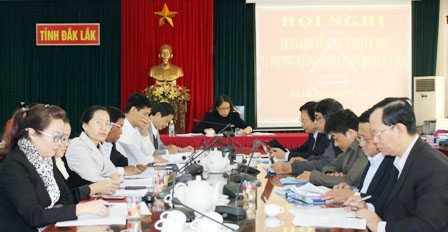Các đại biểu tham dự Hội nghị tại điểm cầu Dak Lak.