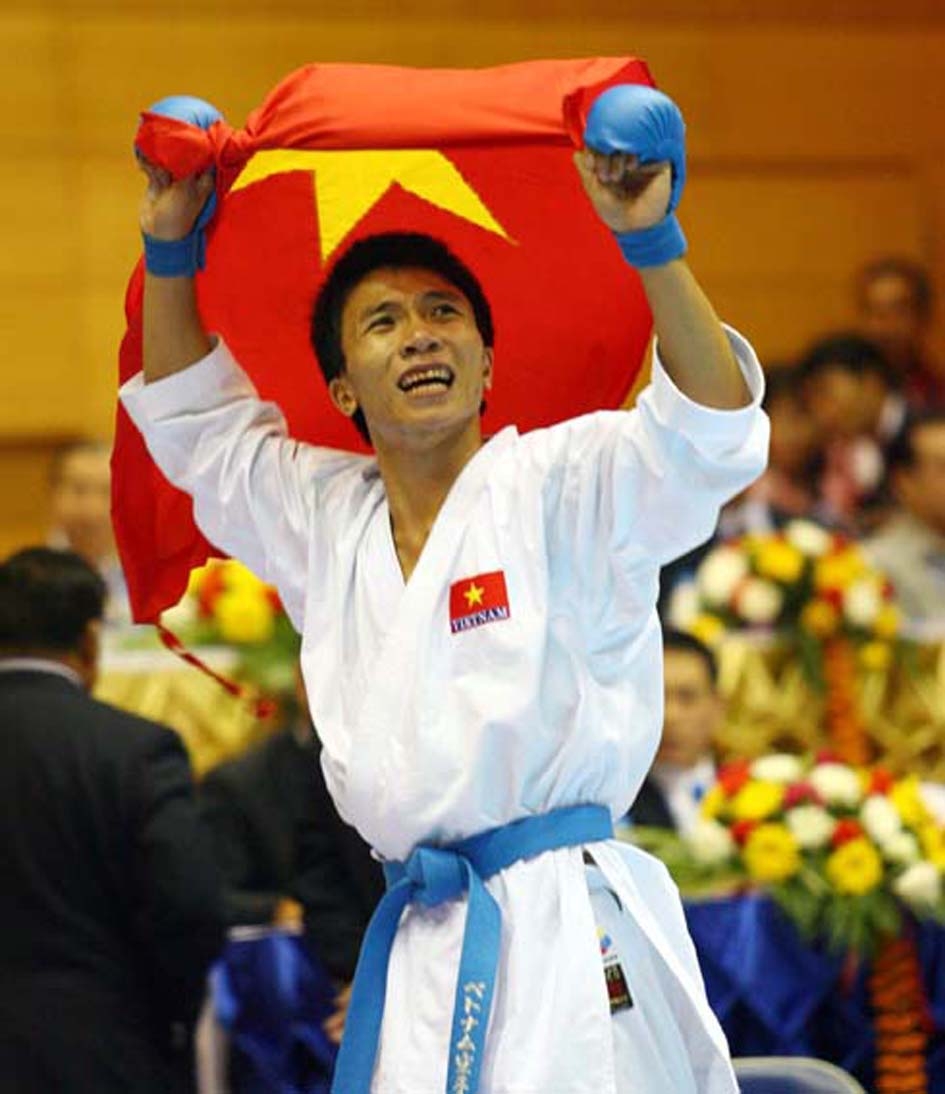 Võ sĩ Nguyễn Ngọc Thành trong một lần tham dự SEA Games (Ảnh nhân vật cung cấp).