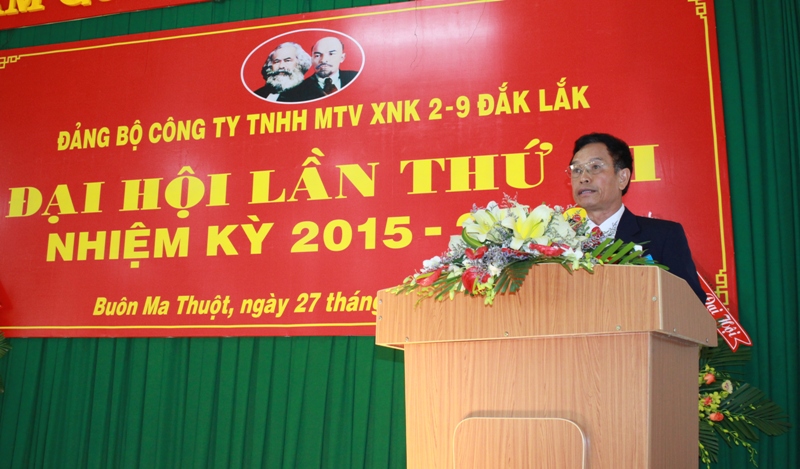 Đồng chí Phạm Thanh Hải, Bí thư Đảng ủy Khối Doanh nghiệp tỉnh phát biểu chỉ đạo tại Đại hội.