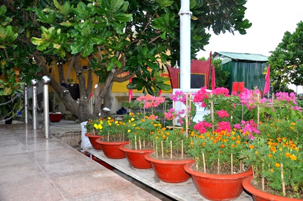 Một góc “Vườn hoa Đại tướng” ở đảo Sơn Ca.