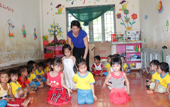 Phòng học lớp 5 tuổi tại phân hiệu mầm non thôn Cao Bằng.