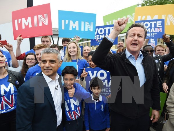 hủ tướng Anh David Cameron (phải, trước) phát biểu tại thủ đô London. (Nguồn: EPA/TTXVN) 