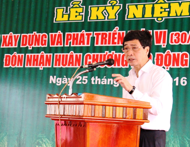 Ông Trần Việt Hùng, Phó trưởng ban Thường trực Ban Chỉ đạo Tây Nguyên phát biểu tại buổi lễ 