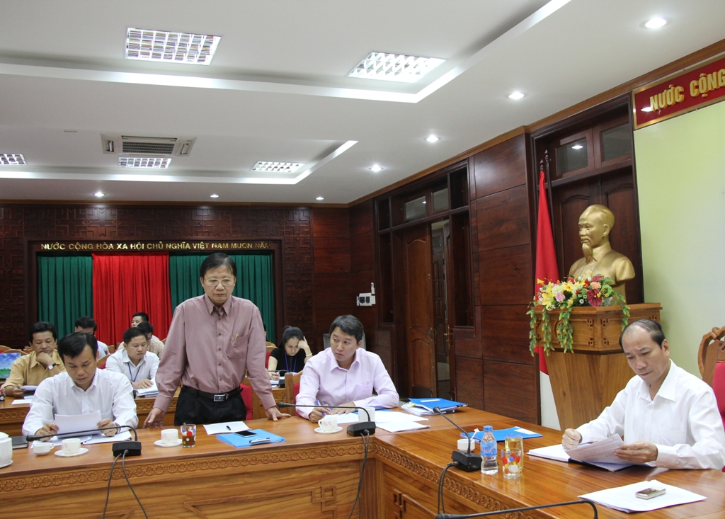Ông Nguyễn Hoài Dương, Giám đốc Sở NN-PTNT nêu ý kiến về các dự án nông, lâm nghiệp trên địa bàn tỉnh