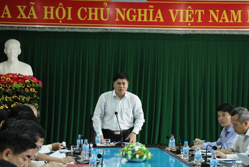 Phó Bí thư Tỉnh ủy Phạm Minh Tấn phát biểu chỉ đạo tại buổi làm việc 