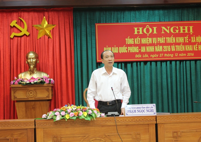 Phó Bí thư Tỉnh ủy, Chủ tịch UBND tỉnh Phạm Ngọc Nghị phát biểu chỉ đạo tại hội nghị