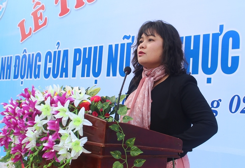 Phó Chủ tịch UBND tỉnh H'Yim Kđoh phát biểu tại buổi lễ