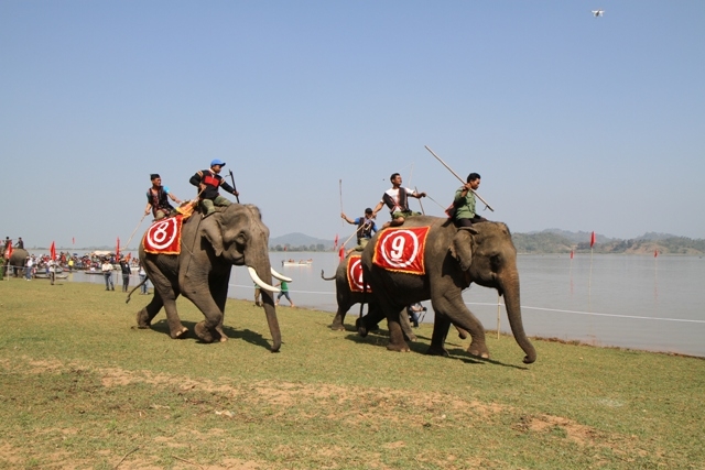 Lễ hội đua voi ở huyện Lắk tại Lễ hội Cà phê Buôn Ma Thuột lần thứ 6 năm 2017