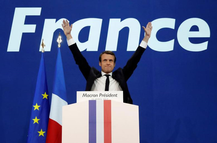 Theo kết quả sơ bộ vòng 1 cuộc bầu cử Tổng thống Pháp ngày 23/4, ứng cử viên, thủ lĩnh phong trào 