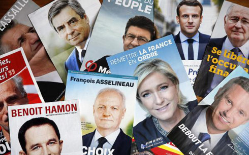 Thông tin về bầu cử Tổng thống Pháp vòng 1 tràn ngập trên các mặt báo. (Ảnh: Getty)